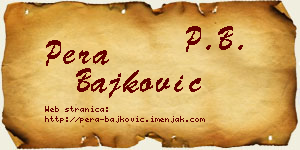Pera Bajković vizit kartica